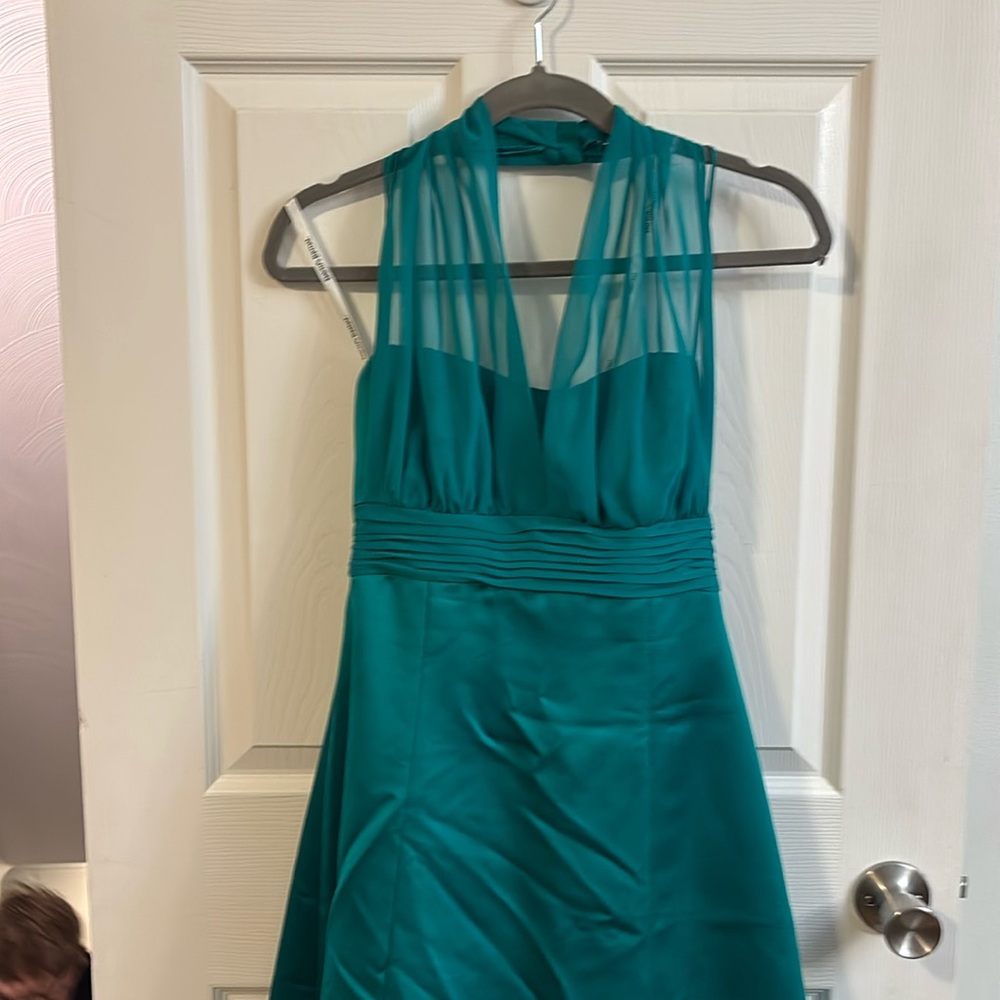 Size 8 David’s Bridal halter style evening dress.